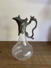 Carafe à Vin Pichet à Bec En Métal Argenté - Vintage - Art Déco H29,5cm
