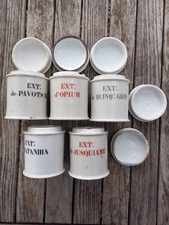 Lot 5 Ancien Pot à pharmacie porcelaine 19ieme 
