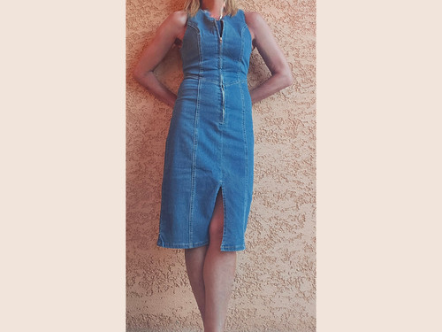 Robe midi jean stretch - jean,