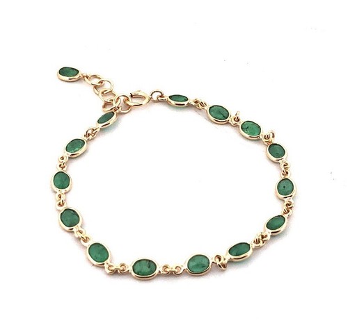 Bracelet lunette émeraude