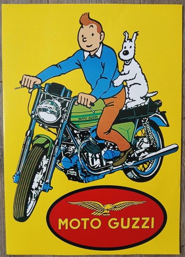 Affiche poster tintin moto - poster,