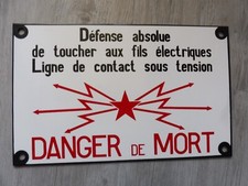 PLAQUE EMAILLEE SNCF DANGER DE MORT