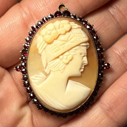 Broche camee argent - broche,