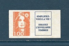 Marianne de Briat 1,00 orange (n°3009a) issue de carnets mixtes + vignettes