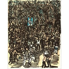 COTTAVOZ André - Lithographie originale "Paradis - 10" 27x20cm - 1962