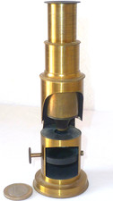 INSTRUMENT SCIENTIFIQUE ANCIEN MICROSCOPE EN LAITON VERNI (2)