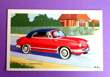 Carte Postale Ancienne Dyna Panhard Cabriolet Chocolat TOBLER Années 50 Postcard