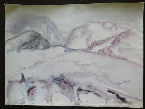 Vieux tableau technique mixte - technique,