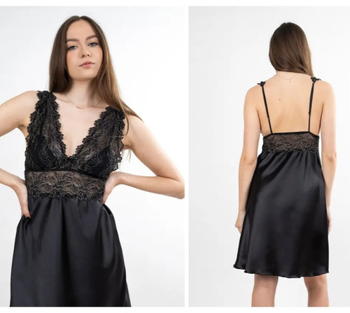 Nuisette satin dentelle - nuisette,
