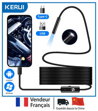 Endoscope USB-C Android OTG 7mm IP67 Caméra Inspection 6 LED Long. 1/2/3/5/10 m