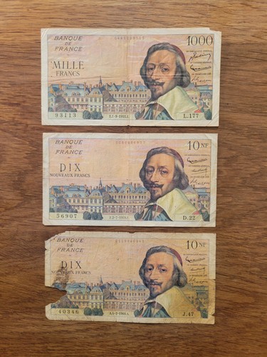 France lot billets anciens - billets,