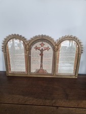 Canon D'autel Cadre Triptyque Religieux D'église Antique 