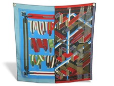 NEUF FOULARD HERMES DOUBLE SANGLE H003338S METZ JAMIN CARRE 90 SOIE SCARF 530€