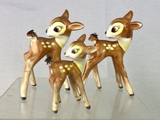 LOT DE 3 BAMBI BAMBIS EN BISCUIT ALLEMAND SIGNES GOEBEL