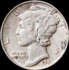 USA one dime argent Mercury