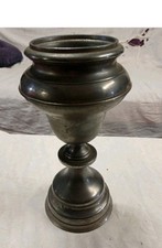 Grand vase ou pied décoratif ancien en étain – forme balustre – 26 cm – 2,4 kg –