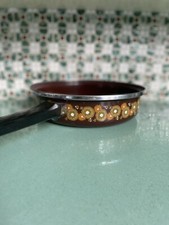 ? Belle Sauteuse Année 70 Vintage Fleurs Marron Casserole Cuisine Ancienne