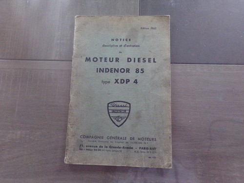 Notice entretien 1962 moteur - notice,