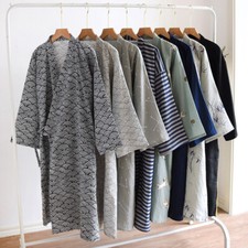 Hommes Kimono Japonais Yukata Pyjama Coton Souple Peignoir Robe de Chambre Neuf