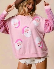 Pull Rose, Noël, Neuf Avec Paillettes