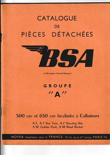 Bsa catalogue pièces - catalogue,