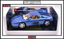 1:18 BURAGO 3039: FERRARI 348 TB Bleu Métal / intérieur Blanc cassé 1989. RARE !