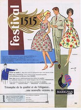 PUBLICITE ADVERTISING 064 1959 MARIGNAN tissu Festival 1515