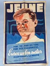 Affiche originale ancienne . Propagande. Vichy. 1942 Jeune Exerce un bon métier.