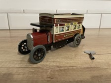 Bus En Tôle Jouet Ancien Avec Mécanisme Et Sa Clé 
