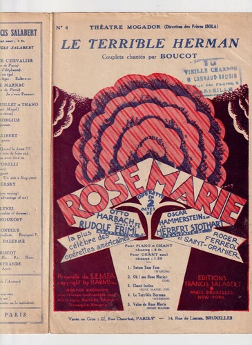Opérette boucot friml rose - opÉrette,