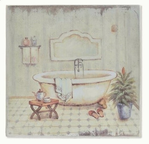 Cadre tableau bois baignoire - tableau,