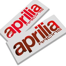 Aprilia Racing Rouge Chrome Viny Décalques Stickers Graphique Moto 2PCS Petit