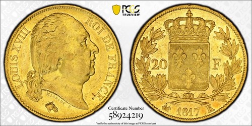 Louis xviii francs 1817 - louis,