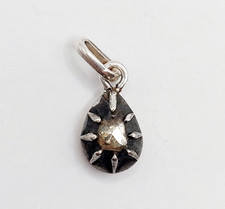 Pendentif victorien Argent goutte diamant taille rose sur paillon (circa 1850)