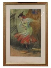 danseuse espagnole pastel de Louis Fortuney