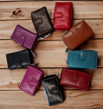 Femmes Cuir Premium Porte-Monnaie Crédit Carte Support Rfid Protégé Portefeuille