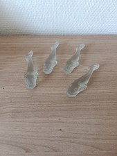 Lot 4 Portes Couteaux Forme Poisson Cristal Dépoli XXème Dlg Lalique Daum