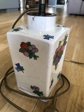 Lampe en porcelaine booths ancien pot à thé à decor de fruits