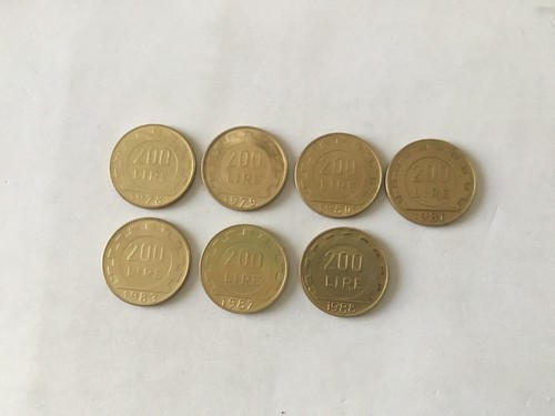 Italie pièces 200 lire - italie,