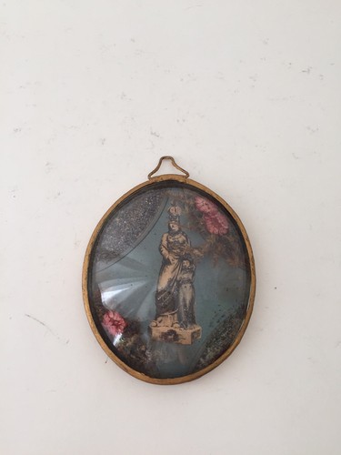 Cadre médaillon verre bombé - verre,