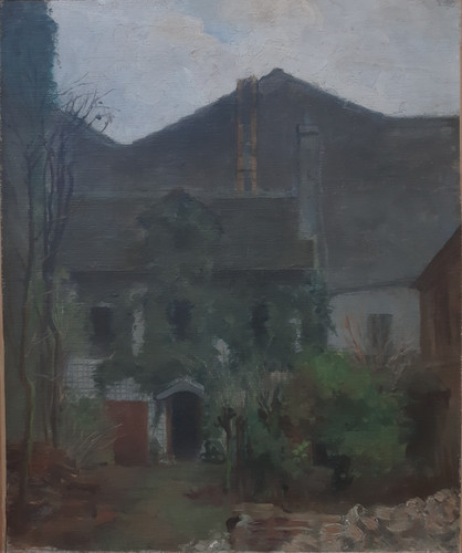 Tableau ancien huile toile fin - tableau,