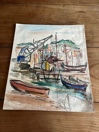 Aquarelle n11 bord mer - bord, port