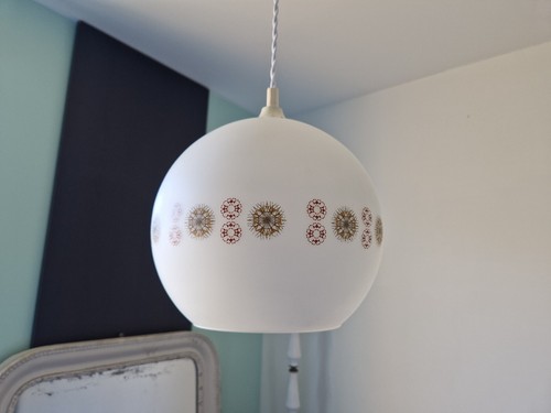 Suspension boule vintage verre