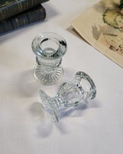 Petite Paire de Bougeoirs en Cristal Transparent - Décoration table - Bel état