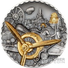 AVIATION Steampunk 3 Oz Monnaie Argent 20$ Cook Islands 2025
