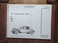 Citroën traction avant 15 CV catalogue pièces croquis éclatés sous chemise plas