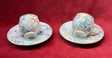 SARREGUEMINES UC U&C CUP AND & SAUCER TASSE A CAFE THE PORCELAINE LORRAINE 19EME