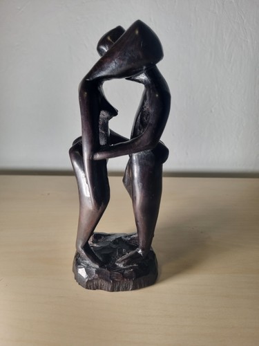 Sculpture couple ébène - couple, en