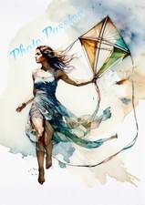 Photo woman kite art