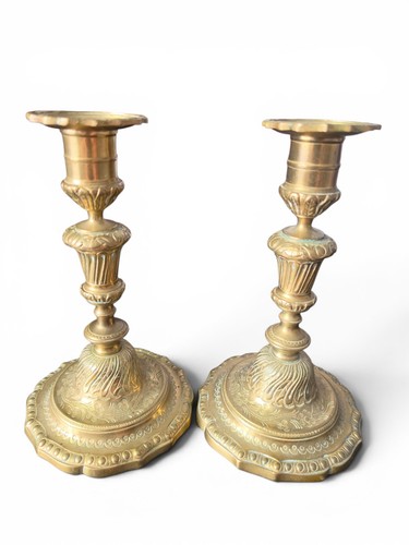 Paire bougeoirs bronee style - bougeoirs,